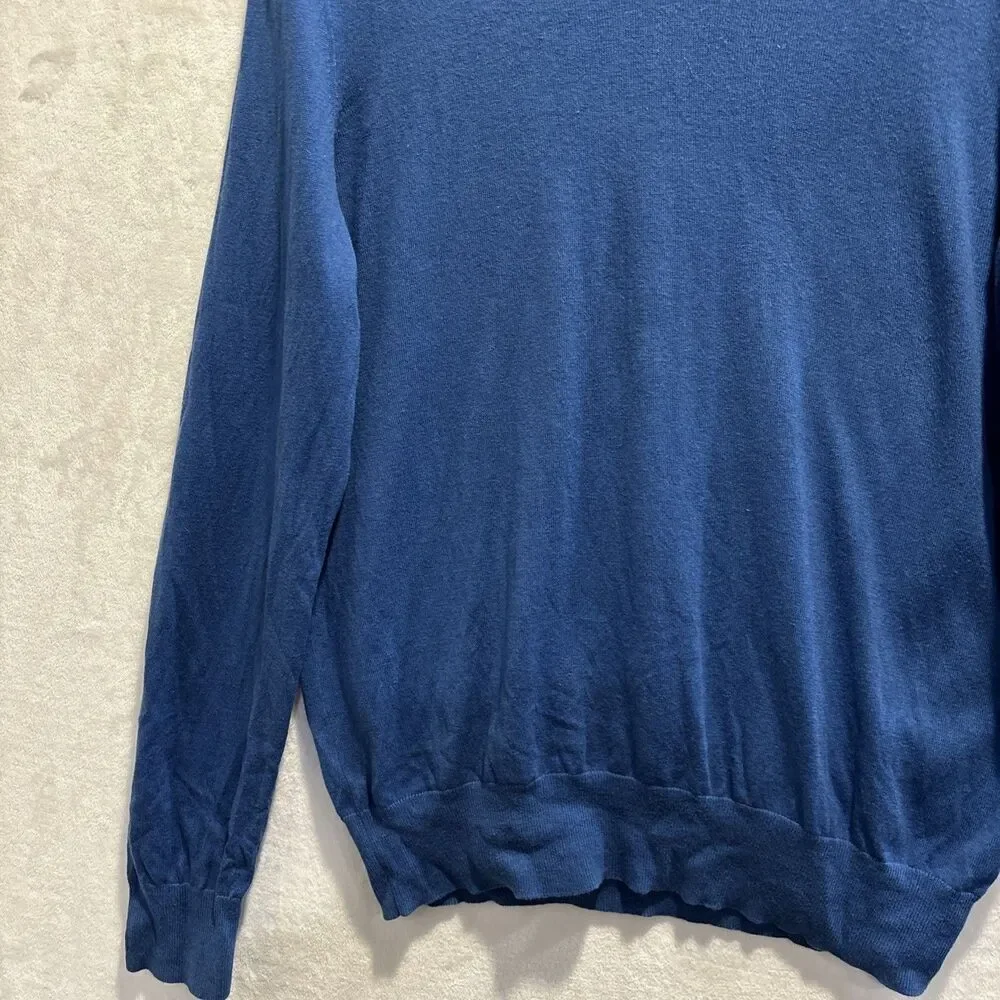 Banana Republic Luxury Blend Men's Silk Cotton Cashmere Blue Sweater Size Large